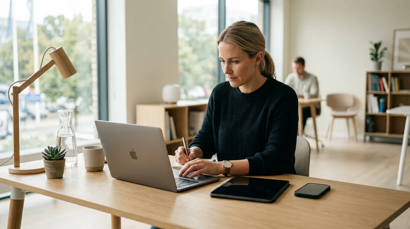 AI automatisering i kontor med forbundne systemer og arbejdsgange