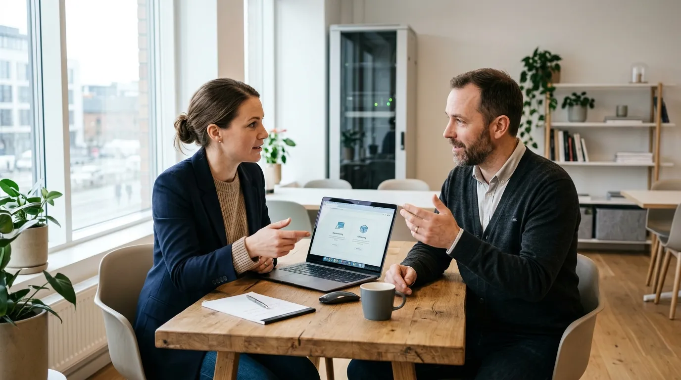 Virksomhed vælger mellem VPS og webhotel i møde om hurtig og sikker hosting